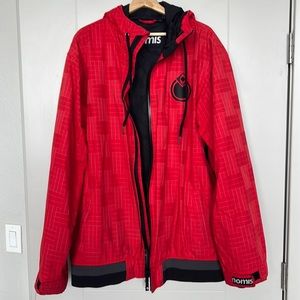 Tons of pockets. Warm. Waterproof. Ski and snowboard jacket